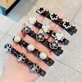thumbnail image 5 of Sparkling Crystal Stone Braided Hair Clips,Rsvelte Hair Clips,Four-Leaf Clover Chopped Hairpin Duckbill Clip,Rhinestone Clover Hair Clip (8pcs-B), 5 of 5