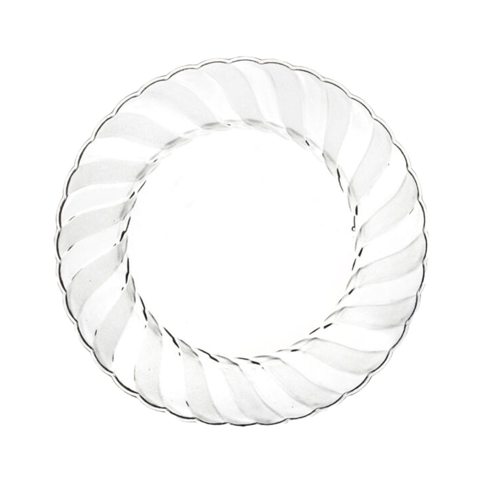 (108 PACK) EcoQuality 6" inch Round Clear Plastic Plates with Flared