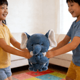 thumbnail image 4 of Plush Elephant Stuffed Animal with Baby Companion and Soft Filling for Birthday Gifts and Nursery Shelf Decoration, Blue 14 Inch, 4 of 5