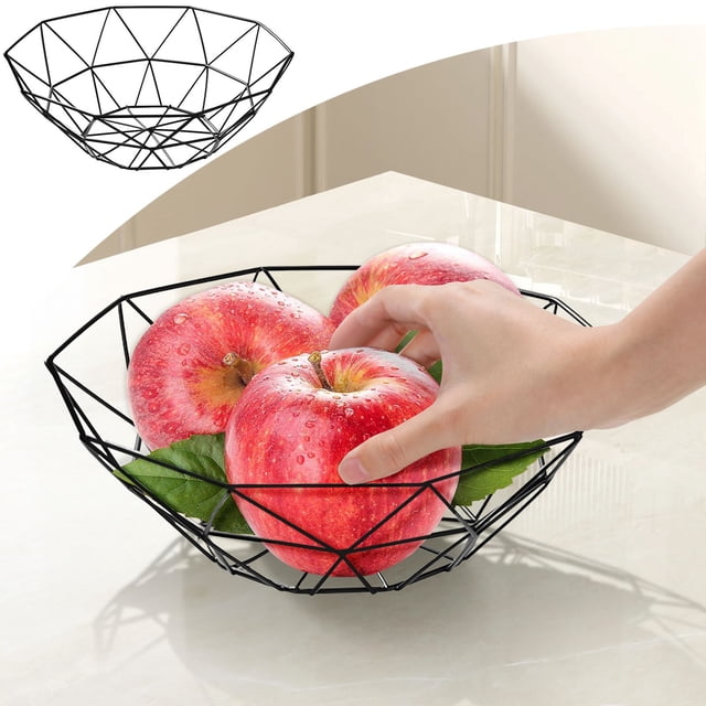 Storage Containers for Kitchen Display Metal Wire Fruit Storage Arts Centerpiece for Countertop Organization and