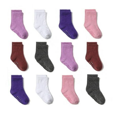 

LEZMORE Non Slip Toddler Socks for Kids With Grips 12 Pairs Sticky Anti Skids Boys Girls 0-7 Years