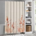 thumbnail image 3 of Watercolor Flowers Leaf Fabric Shower Curtain Red Floral Washable Shower Curtains for Bathroom, Waterproof Bath Curtain with Hooks Home Decor 72x72in, 3 of 8