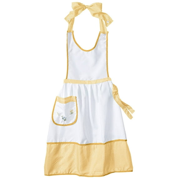 Elegant Embroidered Apron, Yellow