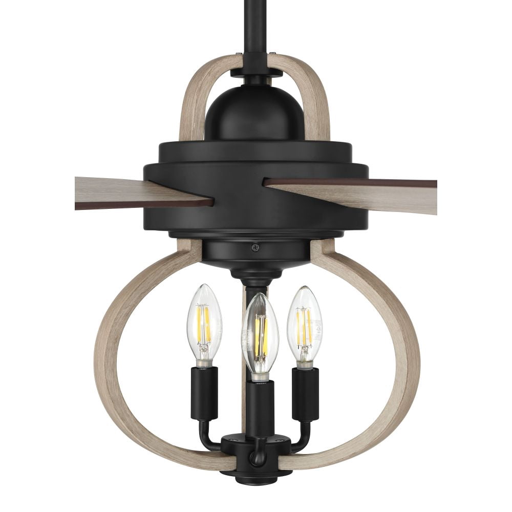 RSE52FB5 Craftmade Lighting Reese - 5 Blade Ceiling Fan with Light Kit-23.01 Inches Tall and 52 Inches Wide-Flat Black Finish