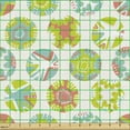 thumbnail image 2 of Abstract Fabric by the Yard, Tender Colorful Floral Ornamental Round Shapes on Polka Dots, Decorative Upholstery Fabric for Sofas and Home Accents, Seafoam White by Ambesonne, 2 of 5