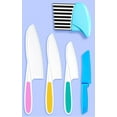 thumbnail image 2 of 5 Pcs Kids Knife Set, Kids Safe Cooking Knives, Nylon Kids Kitchen Knife with Crinkle Cutter, Serrated Edges Plastic Toddler Knife Kids Knives for Real Cooking & Cutting Fruit, Bread, Lettuce, Type 3, 2 of 5