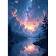 thumbnail image 4 of LUUFILx Landscape Backdrop Starry Night Sky Scenery for Party Supplies Photography Props Cosmic Nature Background Home Decor Event Decoration Banner, 4 of 8