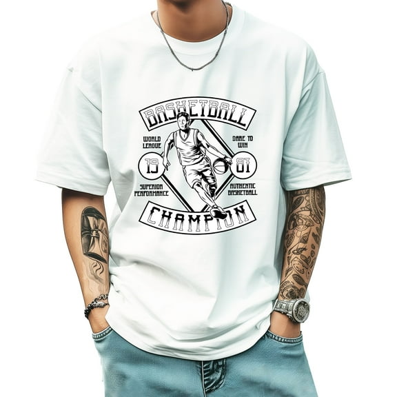 Graphic Tees for Men Summer New Print Casual Tee Fashion Trend Sports Shirt Select