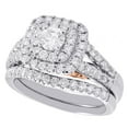 thumbnail image 3 of 14K Two Tone Gold Real Diamond Wedding Bridal Set Ring Halo Split Shank 1.25 CT., 3 of 7