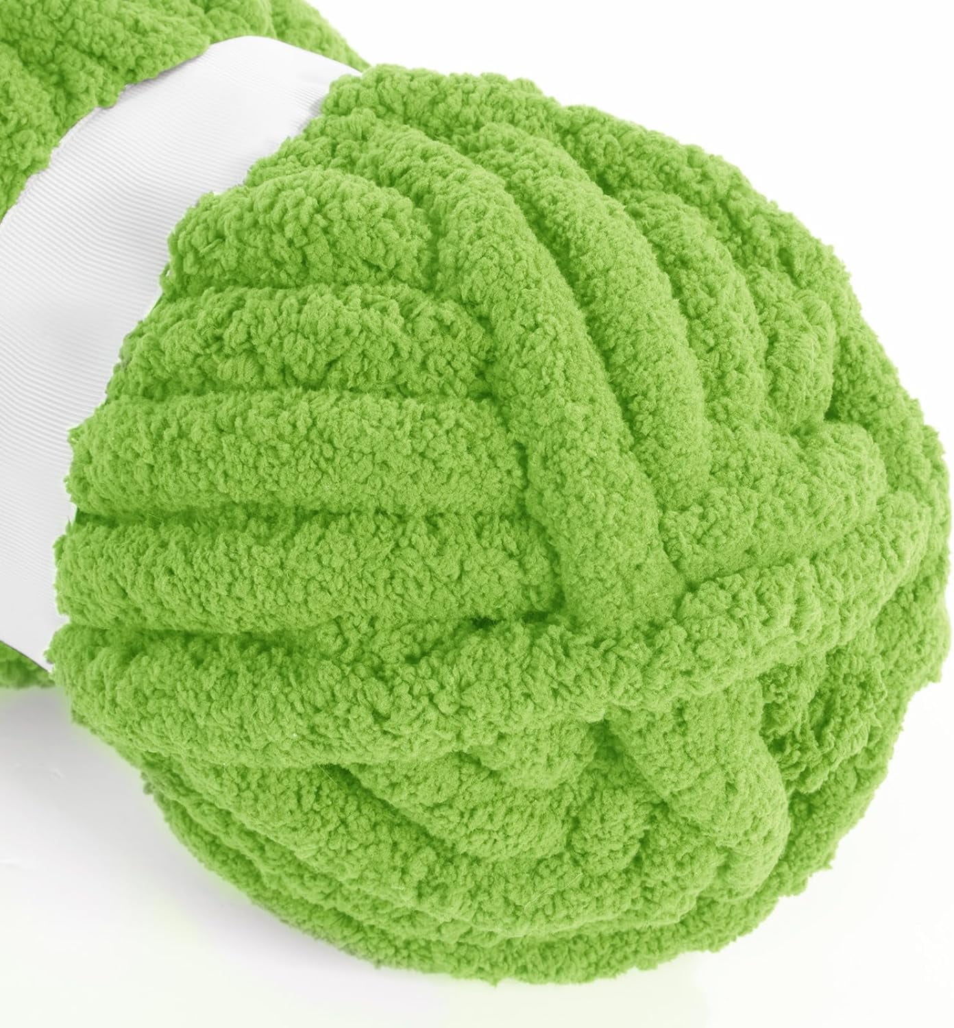 8 Jumbo Pack (27 yds,8 oz Each Skein) Sage Green Chunky Chenille Yarn for Crocheting, Bulky Thick Fluffy Yarn for Knitting,Super Bulky Chunky Yarn for Hand Knitting Blanket, Soft Plush Yarn,