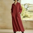 thumbnail image 2 of CHUMUD Summer Maxi Dress for Women Long Sleeve Collared Shirtdress with Pockets Loose Casual, 2 of 3