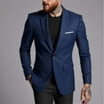 thumbnail image 3 of Mwjwdo Suit Jacket for Men Big and Tall Business Casual Lightweight Sport Coats Open Front One Button Slim Fit Blazer Jackets Navy XS, 3 of 4