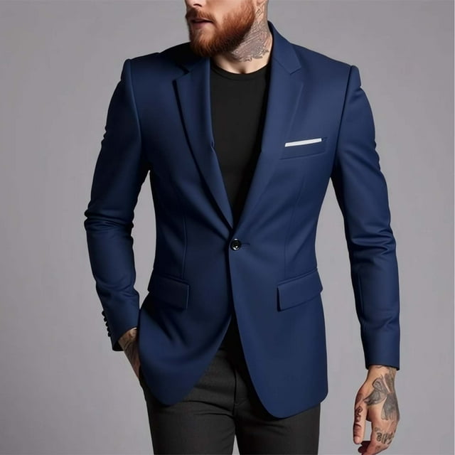 Ceisia Blazer Décontracté pour Homme, Coupe Ajustée, Extensible et Infroissable, Couleur Unie, Cadeau