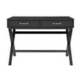 thumbnail image 3 of Pemberly Row Modern / Contemporary Two Drawer Wood Desk in Black, 3 of 12