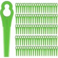 thumbnail image 1 of 100 piezas de cuchillas de plástico para cortacésped, cuchillas de plástico de repuesto, cuchillas de corte de plástico de repuesto, para jardín y bordeadora de césped(verde), 1 of 4
