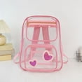 thumbnail image 4 of UJNDER Transparent Kids Backpack with Clear Front Pocket Lightweight Daypack for School Commuting and Travel Activities School Backpack for Girls,02_Pink,Mid, 4 of 7