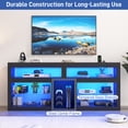 thumbnail image 6 of Blotout 74" TV Stand for TVs up to 85" with LED Lights and Power Outlet, 32" Tall Modern Gaming Entertainment Center with Adjustable Shelve for Living Room, High Glossy Black Marble, 6 of 10
