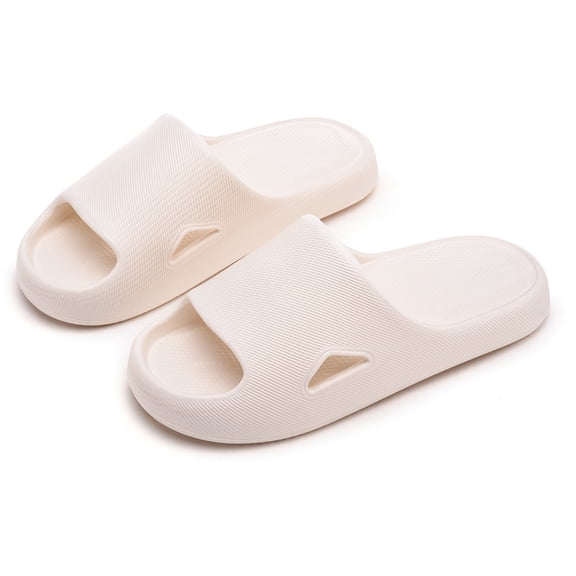 hoksml Women's Textured Slide Slippers, Open Toe Slip On Indoor Shower Casual Home Sandals