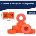 thumbnail image 4 of Perco 1 Line Fluorescent Red Labels - 32,000 Blank Price and Date Gun Labels for Perco Lite, X, Plus and Pro 1 Line Price and Date Guns- 32 Rolls, 4 Sleeves - Made in USA, 4 of 7