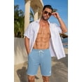 thumbnail image 3 of COOFANDY Mens Casual Shorts Cotton Drawstring 9 inch Waffle Shorts Stretch Elastic Waist Summer Beach Lounge Sweat Shorts, 3 of 6