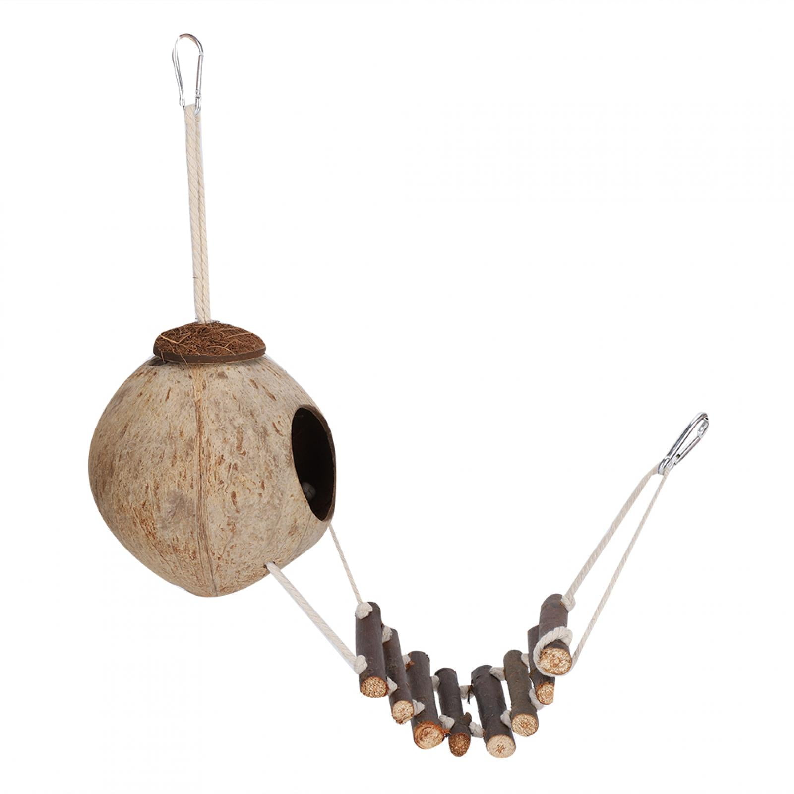 YAHHU Bird's Nest Hamster Breeding Nest Climbing Ladder Natural Coconut Shell Hideaway Toy House 8.27 inches / 21 cm