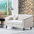 thumbnail image 5 of Jessica 3 Pieces white Microfiber Living Room Set Modern Velvet Sofa Set pillow, 5 of 6