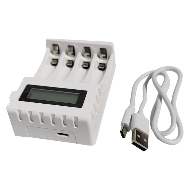 Shengyu Battery Charger Circuit Smart USB Adapter LCD Display Chargers 4 High-performance Multi-functional Power Accessories AAA Using white