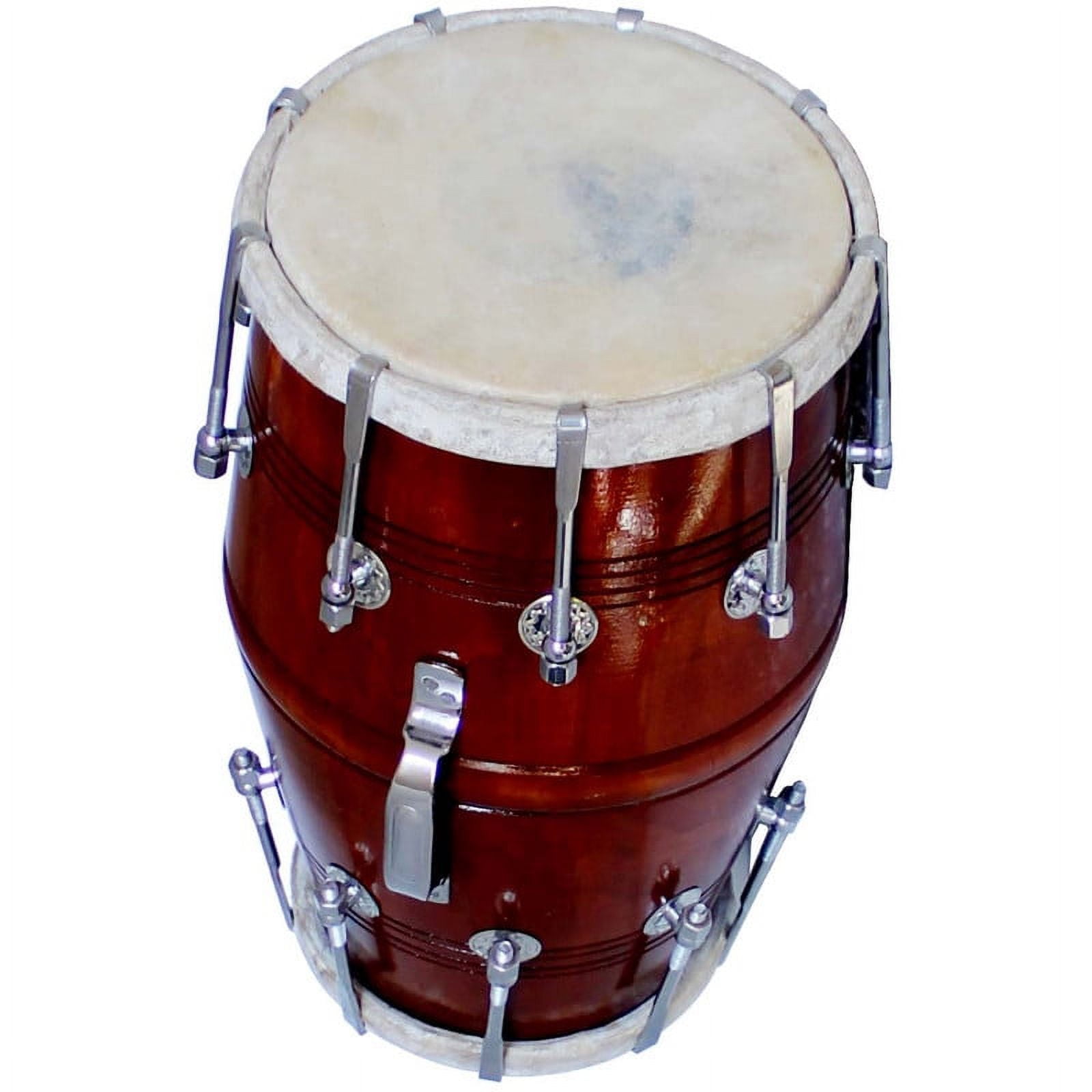 SHREYAS Handmade Wood Drum Dholak SR Brown Indian Folk Musical Instrument for any Age Group