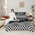 thumbnail image 4 of Homewish Grey Sport Car Full Size Comforter Sets 3-Piece for Kids Children Teens,Car Theme Bedding Comforter Set,Geometric Plaid Gird Lightweight Bedding Sets,Lightweight Room Decor, 4 of 8
