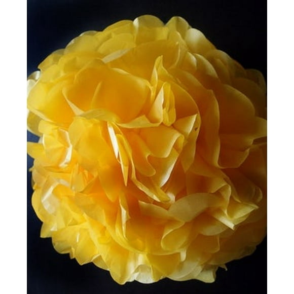 12"Tissue Pom Poms Yellow