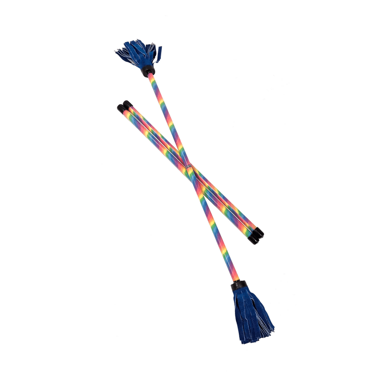 Z-Stix Professional Juggling Flower Sticks-Devil Sticks and 2 Hand Sticks,  High Quality, Beginner Friendly - Festival Series (Kid, Rainbow)