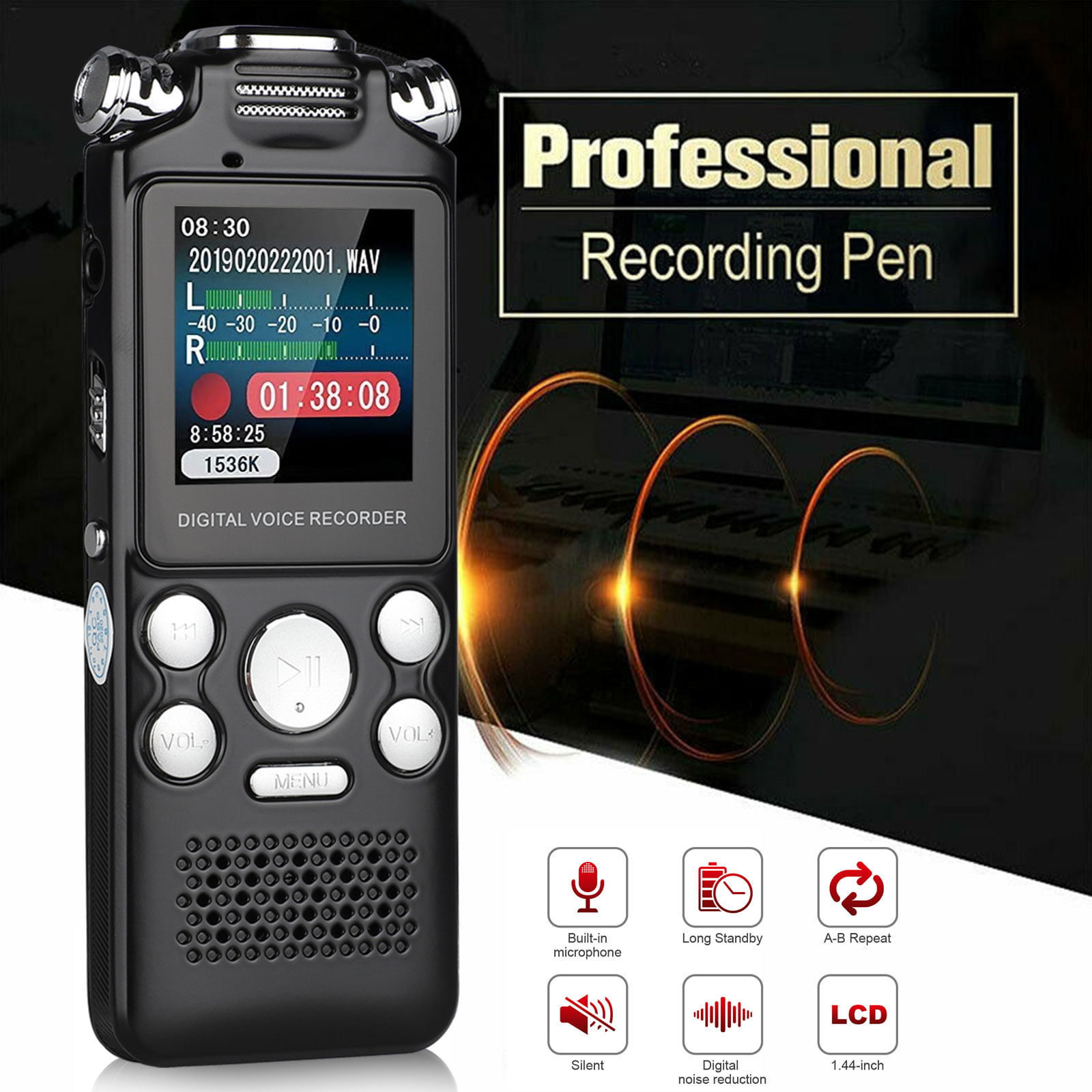 8/16/32G Digital Voice Activated Sound Audio Recorder Dictaphone MP3 Player US 