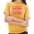 thumbnail image 3 of Big Size Hip Hop Wave Graphic Design Vintage Crewneck Tee - Vintage Mustard 3XL, 3 of 4