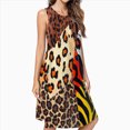 thumbnail image 2 of Animal Print Patchwork Vibrant Fabric Casual Sleeveless Loose Sundress Dress For Women Summer Dress Daily Woman, 2 of 4