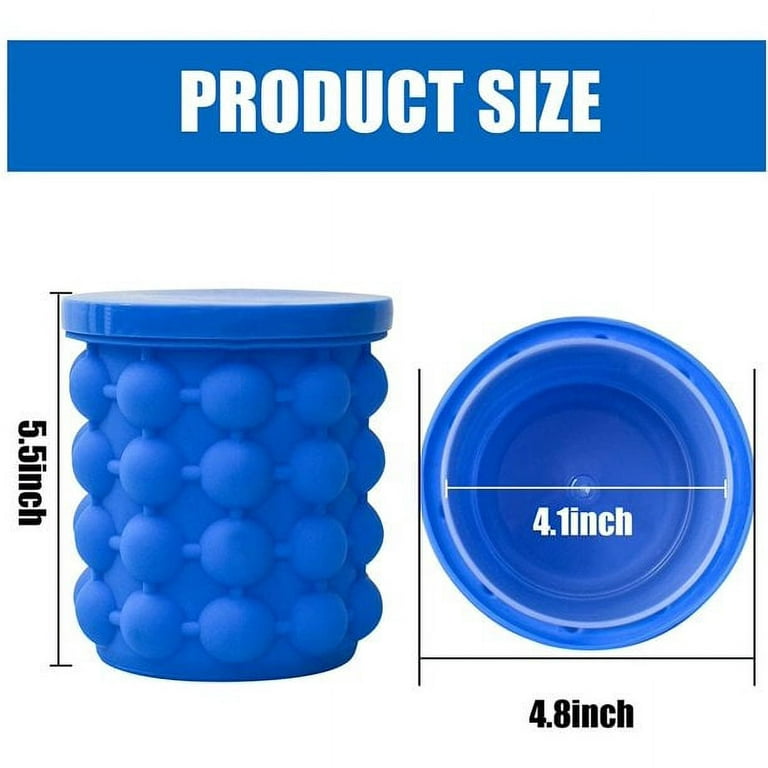 Ice Cube Maker Silicone Bucket with Lid Makes Ice Chips for