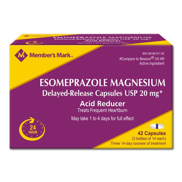 MM Release Heartburn Relief Capsules Esomeprazole Magnesium Acid Reducer (20mg, 42 ct