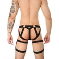 thumbnail image 1 of Tanga de tentación con cinturón y anillo de acero para hombre, ropa interior sexy de cintura baja con doble anilla hueca, 1 of 6
