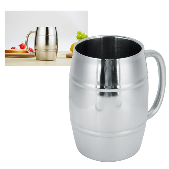 Taza de Agua de Agua, Taza de Cerveza de Doble Capa de Acero inoxidable, para la Oficina en Casa