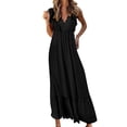 thumbnail image 2 of Gspmoly Robe pour Femme, Robe d'Été en Dentelle pour Femme avec Col en V à Empiècements, Style Bohème Décontracté, Plissée, Sans Manches, Robe pour Femme, Robes de Cocktail jusqu'à 60 % de Rabais, 2 of 8