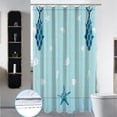 thumbnail image 2 of Stall Shower Curtain,36x72 inch RV Bathroom Shower Curtains Set with Hooks,Blue Beach Bath Curtain,Waterproof Fabric, 2 of 6