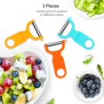 thumbnail image 2 of Pelador de verduras KITCHPOWER de acero al carbono, paquete de 3, 2 of 7