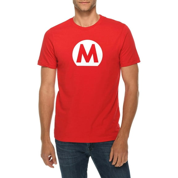 Oversized Mario World Characters Graphic Design Deluxe Jersey T-Shirt - Red XL