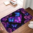 thumbnail image 5 of 1pc Butterflies and Roses Absorbent Non-Slip Bathroom Thickened Flannel Rug Decor,Soft,Quick Drying,Suitable For Indoor/outdoor Use,Bathrooms,Bedrooms,Kitchens,Terrace,Laundry Rooms,16"x24", 5 of 9
