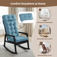 thumbnail image 2 of Millsilo 3-Piece High Back Rocking Chair Cushion Set, 52" Seat & Back Support with Detachable Neck Pillow, Non-Slip Bottom & Ties— Blue, 2 of 8