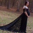 thumbnail image 4 of Lightweight Breathable Fabric Maternity Gown Dress Elegant Lace Detailing and Trailing Bottom for Most Trimesters, 4 of 8