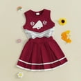 thumbnail image 2 of Christmas Baby Girl Cheerleading Prints Sleeveless Shirts Tank Top with Skirts Cute Casual Loose Comfort, 2 of 6