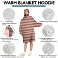 thumbnail image 5 of Wearable Oversized Blanket,Brown and Red Christmas Striped Pattern Wearable Blanket Hoodie for Adults,Cozy Hooded Blankets with Super Pockets,Super Warm Fuzzy Pullover for Women & Men, 5 of 6