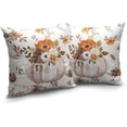 thumbnail image 4 of Boho Pillow Covers 18x18, Burnt Orange Yellow Ethnic Design Outdoor Decorative Throw Pillows for Couch, Fall Carpet Pattern Decor Cushion Cover 2 Pcs Farmhouse Linen Pillowcase for Bed Car Safa, 4 of 5