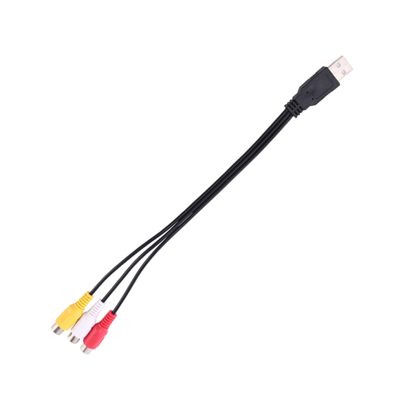 3Pc USB Male Plug to 3 RCA Female Adapter Audio Converter Video Av A/V Cable USB to RCA Cable