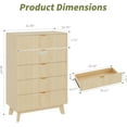 thumbnail image 2 of Fluted 3-Drawer Dresser - Mid-Century Modern Boho Storage Chest with Splayed Legs for Bedroom Natural, 2 of 7
